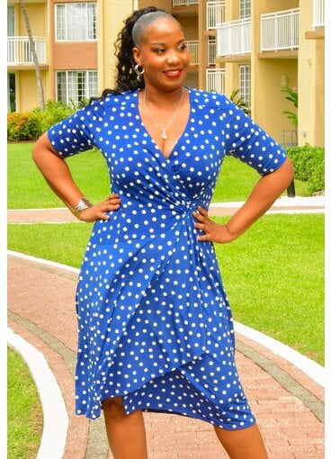 Signature ISET- Polka Dot 3/4 Sleeve Dress