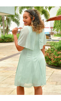 Maison Tara IMAX- Cape-Style Sleeve Midi Length Dress