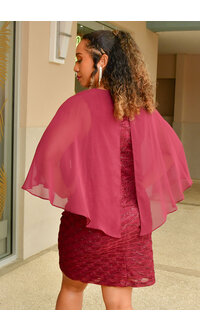 MAVIS- 3/4 Chiffon Sleeve Wave Design Dress