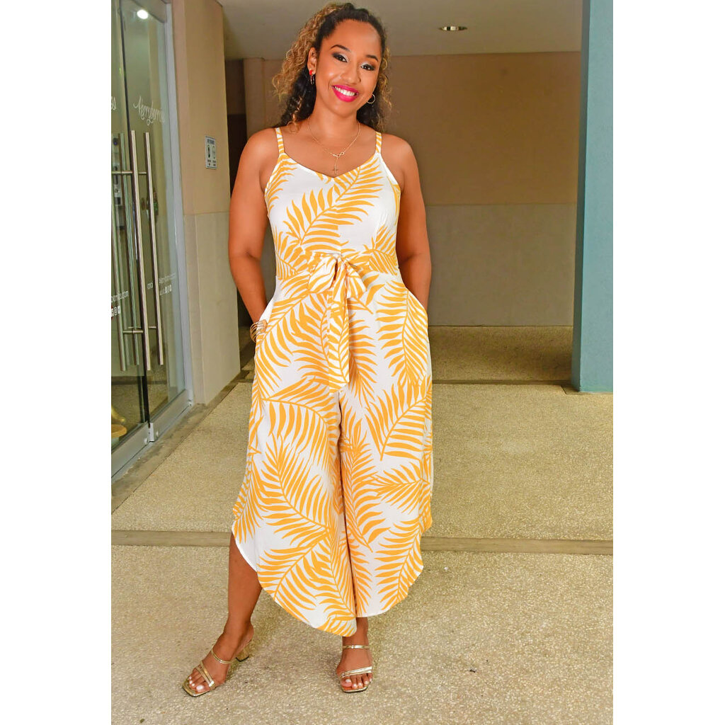 KIGIA- Palm Print V Neck Jumper