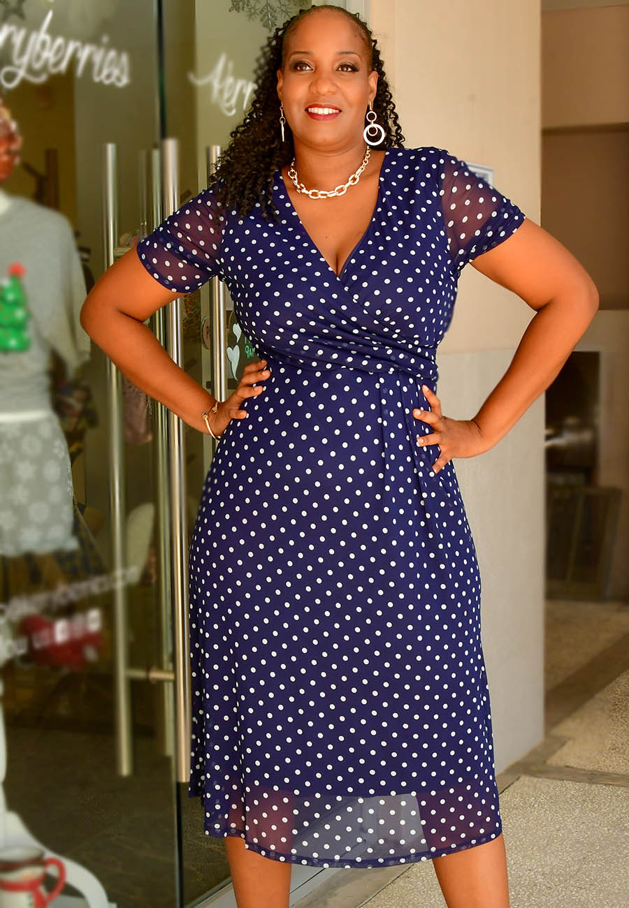 ワンピース herlipto Polka-Dot Lace-Trim Dress Polka-Dot Lace-Trim Dress