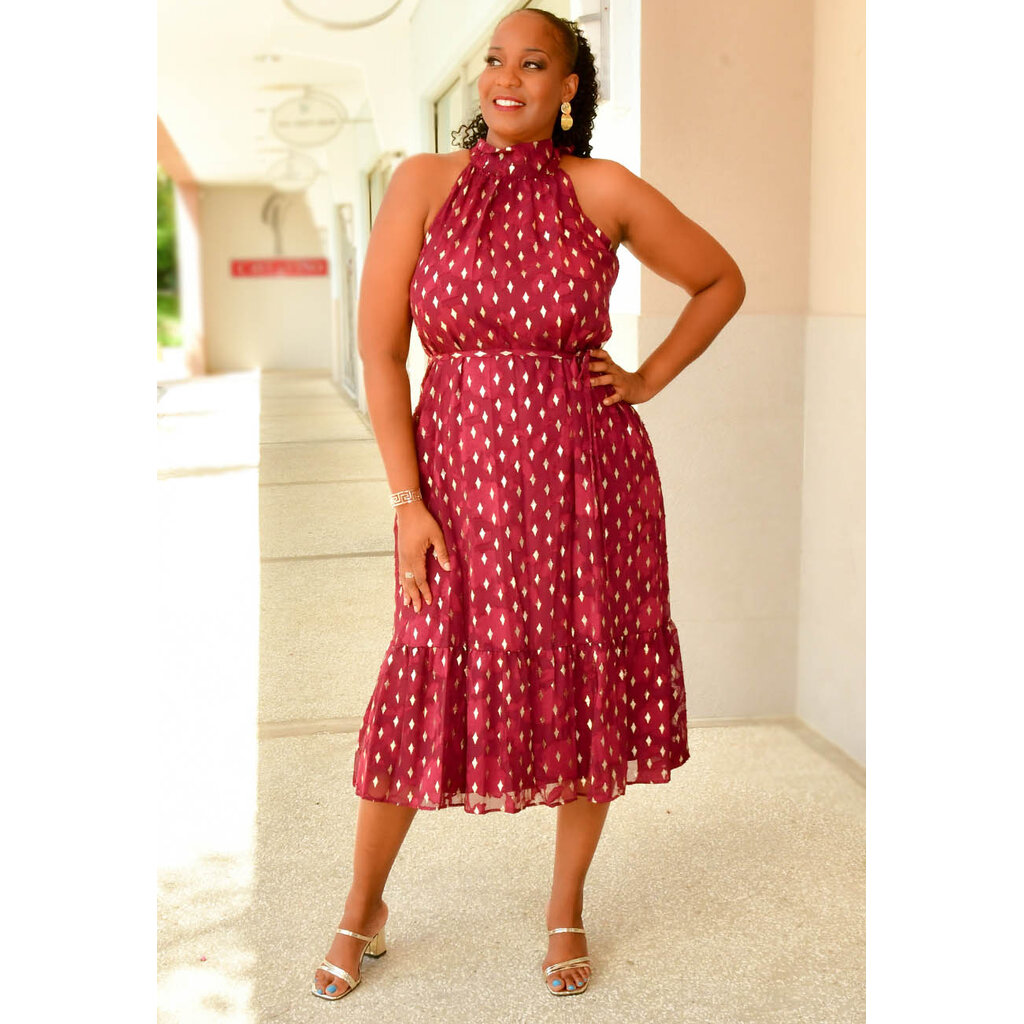 FINTA- Printed Halter Dress