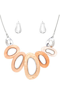 AJ Fashions Multi Sized Ovals Necklace Set