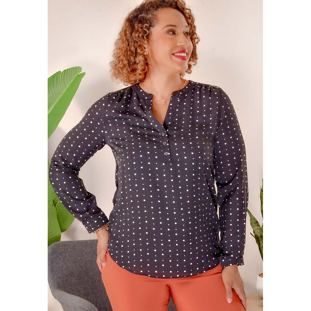 VILO- Polka Dot Long Sleeve Top