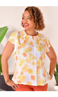 Counterparts VERRY- Flower Print Frill Sides Top