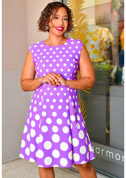 RAFE- Polka Dot Fit & Flare Dress