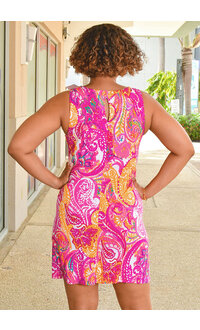 MSK YATH- Printed Armhole Dress with Zip