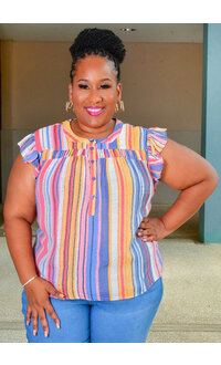 ZAC & RACHEL VAKUL- Plus Size Frill Arm Top