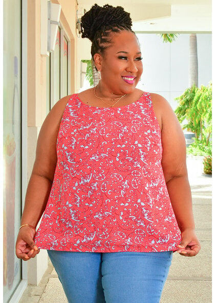 ZAC & RACHEL VICTA-Plus Size Printed Layered Hem Top