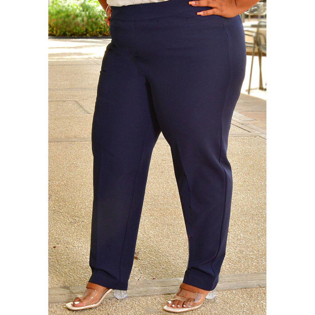 ZECO- Plus Size Pull Up Pants with Pockets