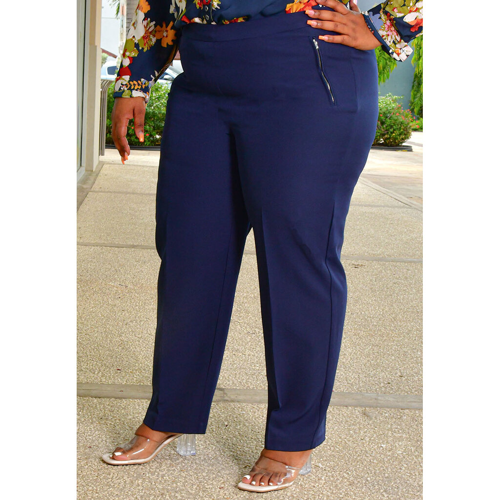 ZETTA- Plus Size Pull On Pants with Pockets