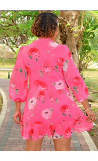 Maison Tara FREDIA- Floral Balloon Sleeve Collar Dress