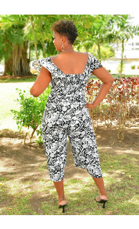 KIJIA- Floral Printed Jumper with Elastic Back