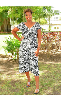 KIJIA- Floral Printed Jumper with Elastic Back