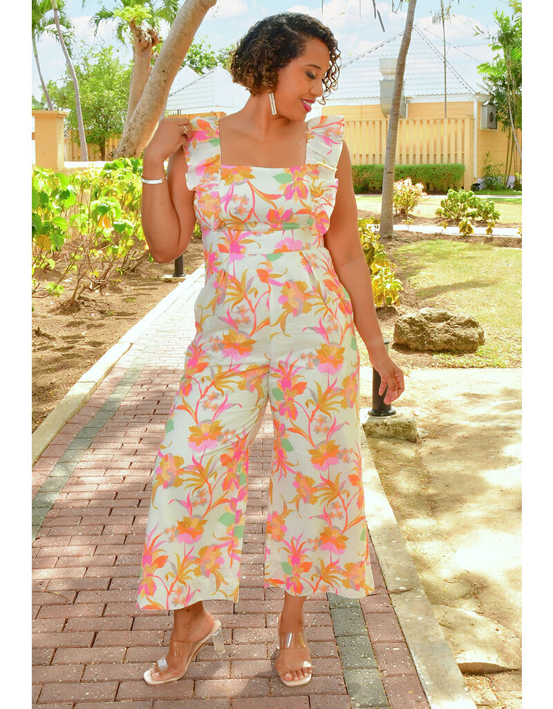KADESA- Floral Jumper with Ruffle Straps