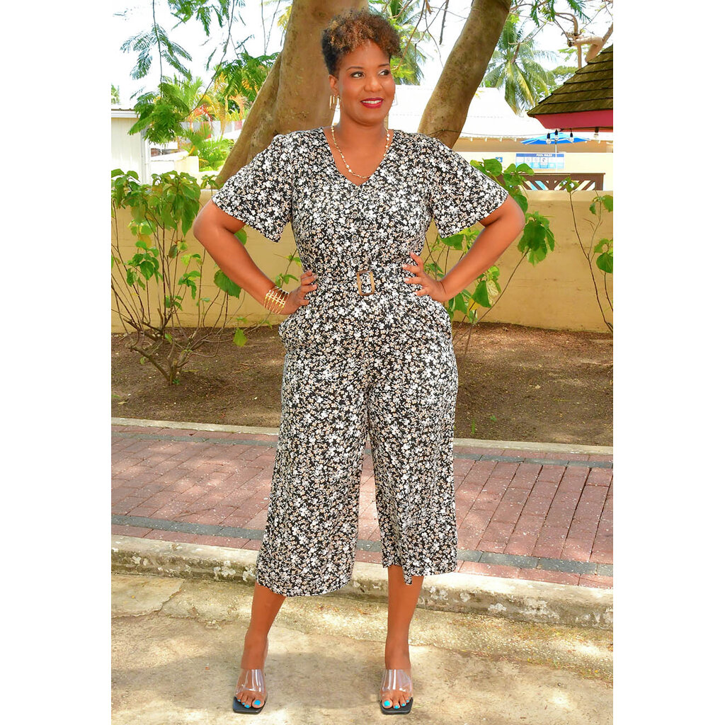 KUMIN- Floral Jumper with Belt