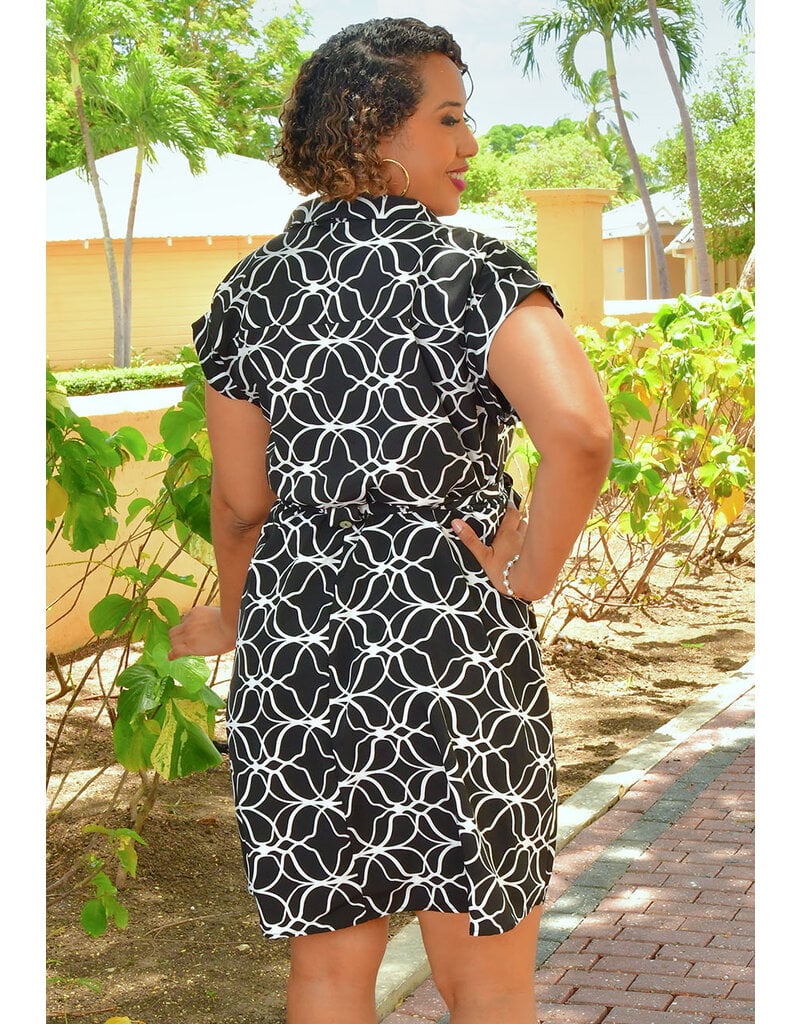 KISONA- Printed Dress with Collar