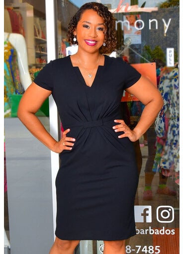 Shelby & Palmer RAYIA- Solid Short Sleeve Dress