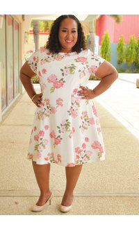 Jessica Howard URLAN- Plus Size Floral Fit & Flare Dress