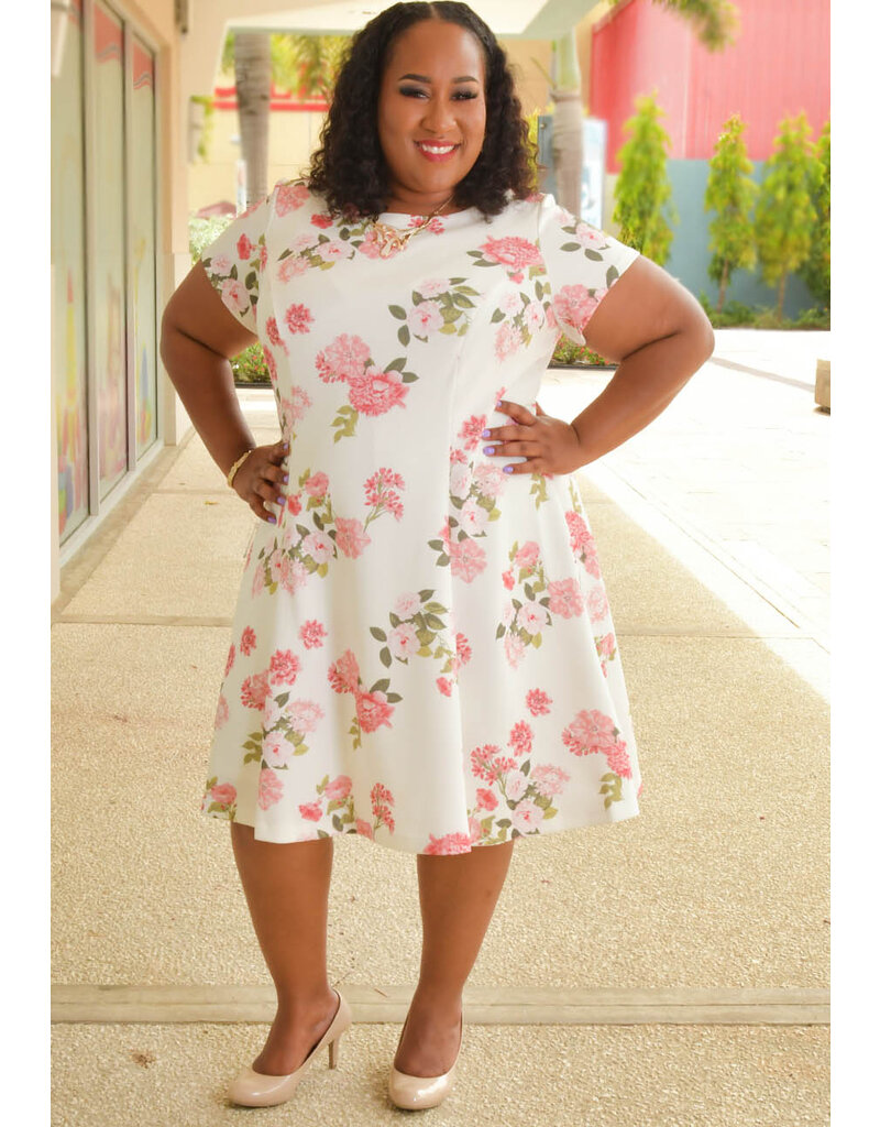 Jessica Howard URLAN- Plus Size Floral Fit & Flare Dress
