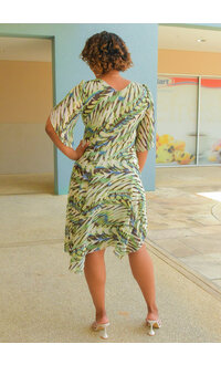 FUMIE- Printed 3/4 Sleeve Dress