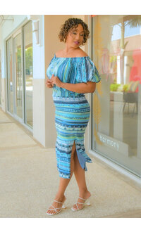 Maison Tara KIJAH- Printed 2 Piece Skirt Suit