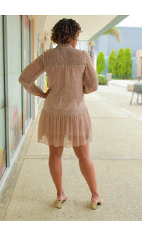Maison Tara MACK-Turtle Neck Balloon Sleeve Dress