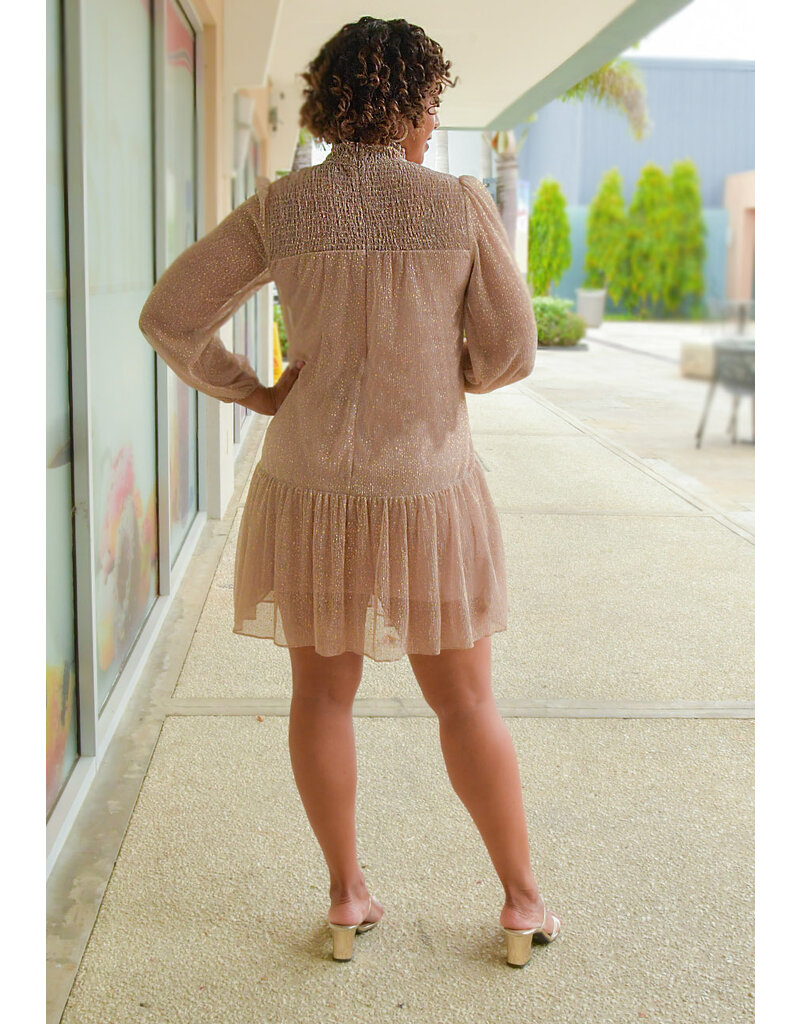 Maison Tara MACK-Turtle Neck Balloon Sleeve Dress