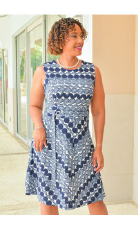 REIDEL- Circle Print Dress with Band