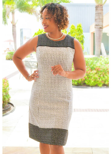 RIAVEL- Armhole Round Neck Dotted Print Dress