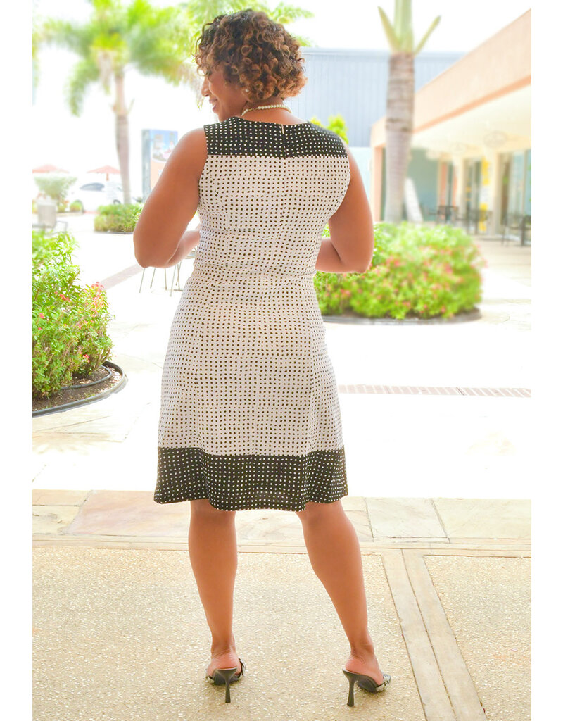 RIAVEL- Armhole Round Neck Dotted Print Dress