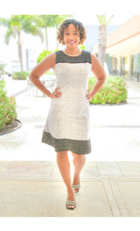 RIAVEL- Armhole Round Neck Dotted Print Dress
