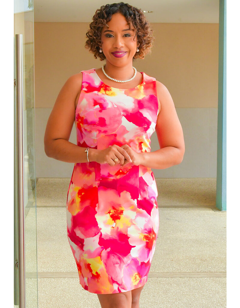 Sandra Darren RIVEN- Armhole Printed Round Dress