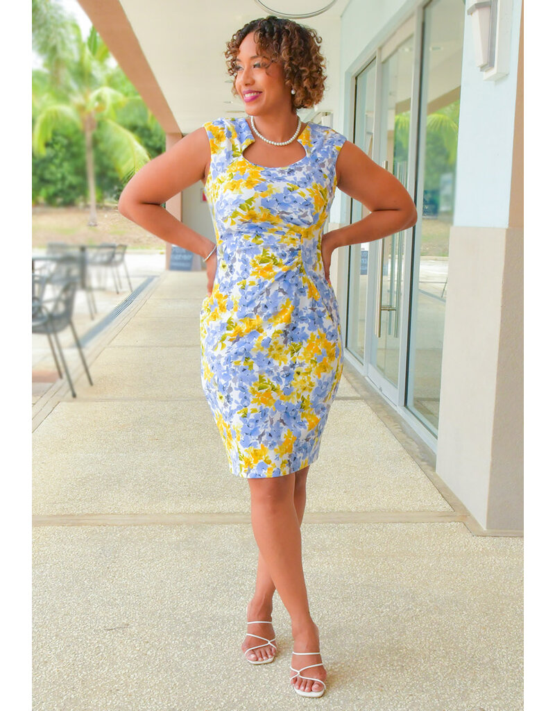 Shelby & Palmer RONIA- Floral Print Dress with Gathers