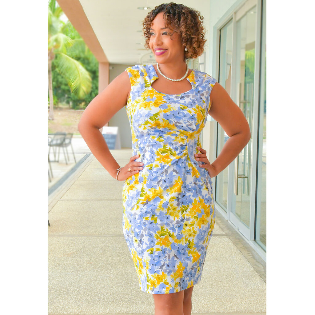 RONIA- Floral Print Dress with Gathers