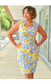 Shelby & Palmer RONIA- Floral Print Dress with Gathers