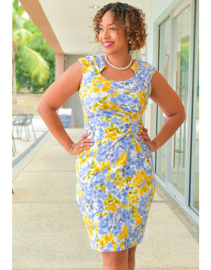 Shelby & Palmer RONIA- Floral Print Dress with Gathers