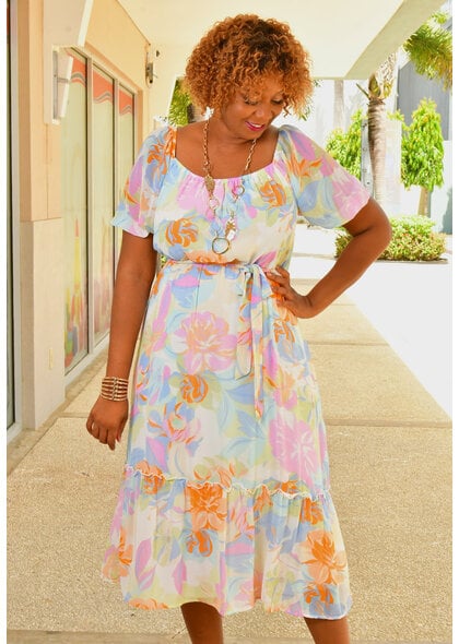 FIXX- Floral Off Shoulder Dress