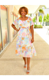 FIXX- Floral Off Shoulder Dress