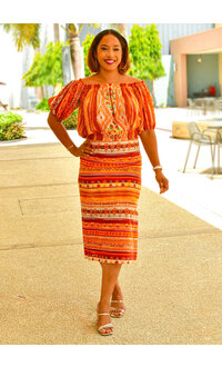 Maison Tara KIJAH- Printed 2 Piece Skirt Suit
