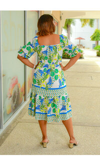 FIGUEROA & FLOWER KEYIA- Floral Square Neck Dress with Band