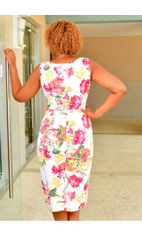 ROYIA- Floral Midi Dress with Wrap