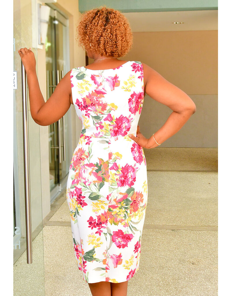 ROYIA- Floral Midi Dress with Wrap