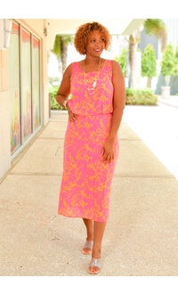 MARISSA OLIVIA KARNIA- Long Floral Pop-Over Dress