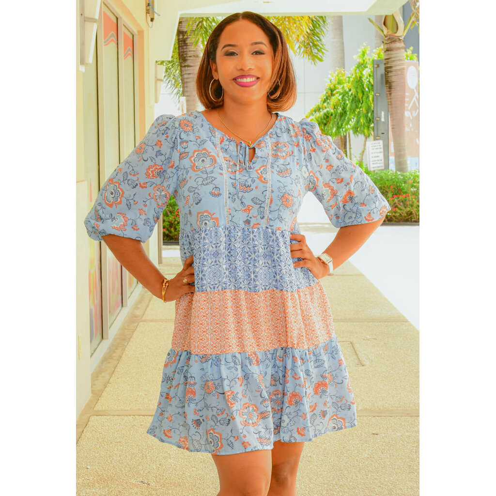 GILLIAN- Printed Balloon Sleeve Dress