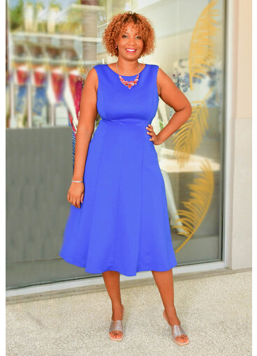ULINK- Solid Armhole Dress with Pockets