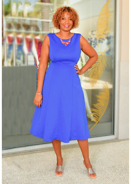 ULINK- Solid Armhole Dress with Pockets