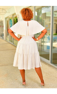 Maison Tara KIMARY- Stripe Cape Dress