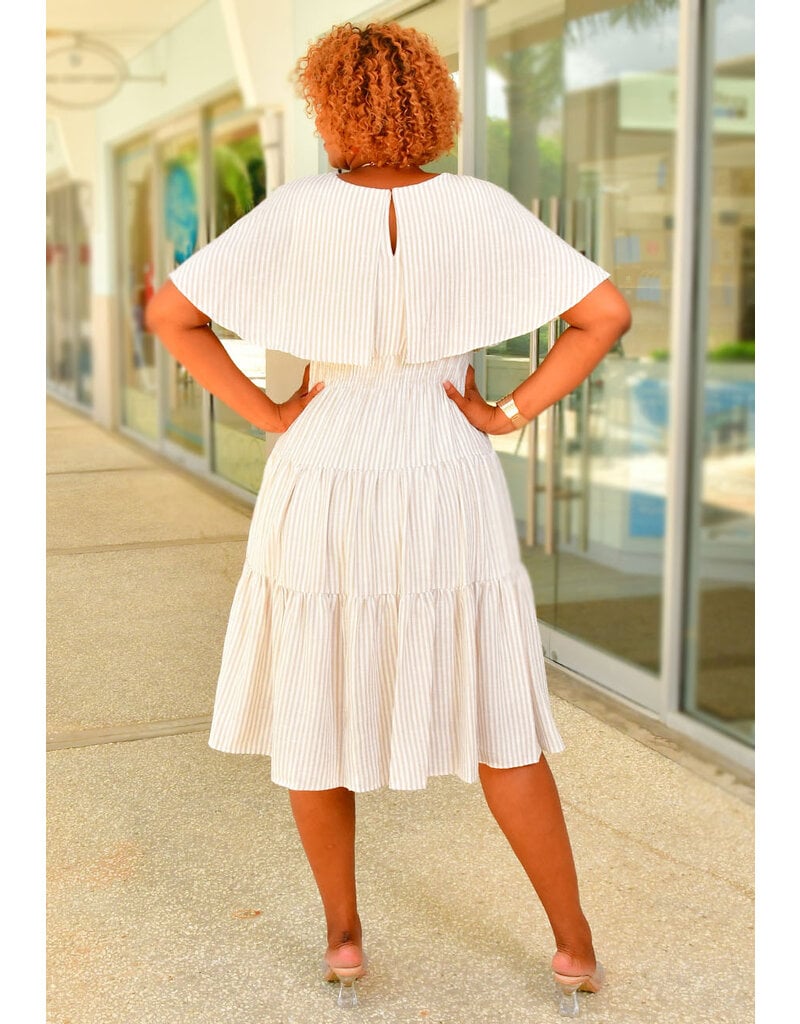 Maison Tara KIMARY- Stripe Cape Dress