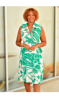 KIERA- Printed Lap Top Dress with Collar
